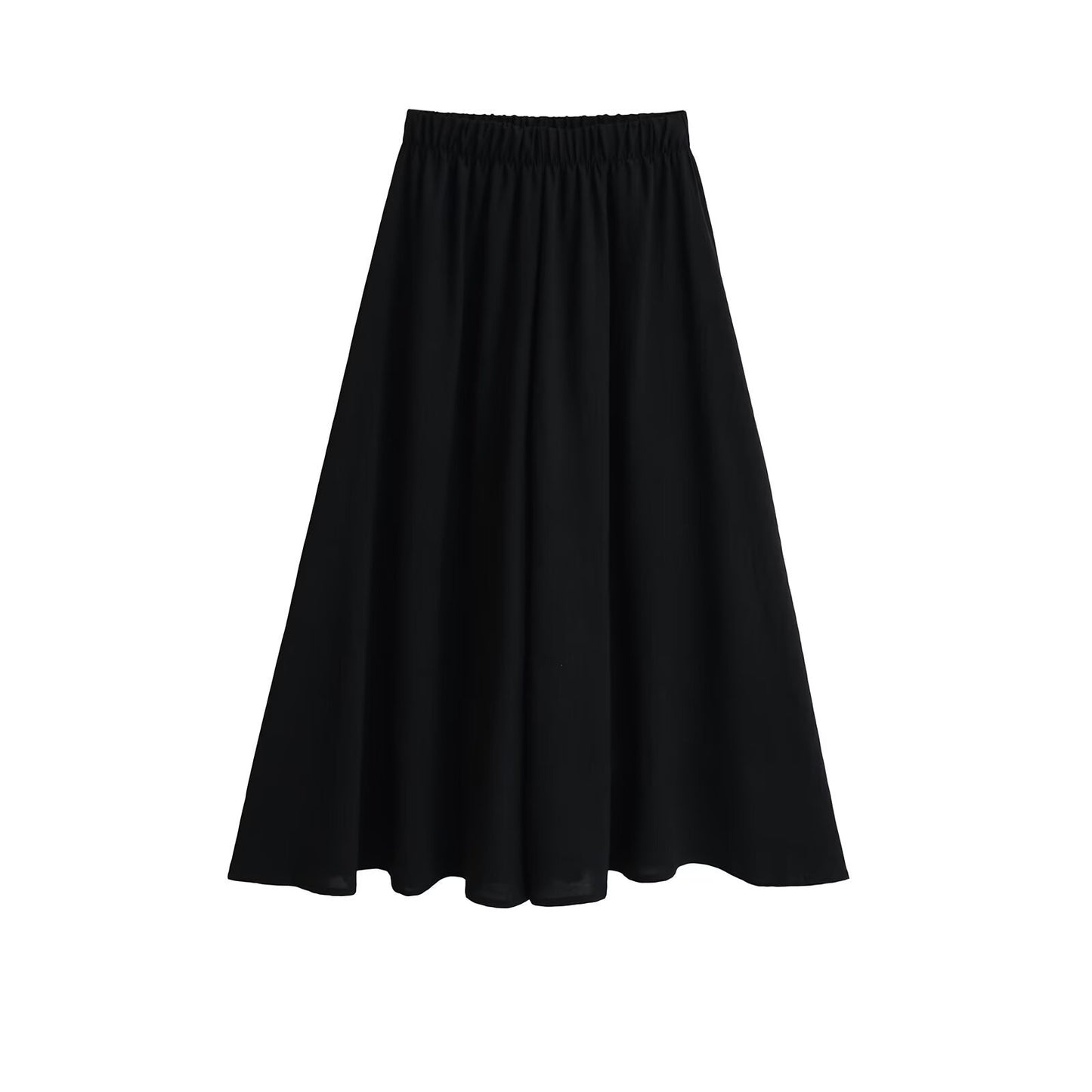Loose elastic A-line wide leg pants, half body pants, skirt for women