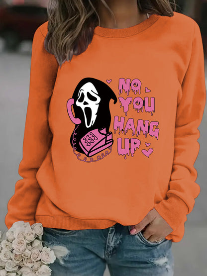 Long sleeved round neck Reaper phone print pullover sweatshirt sweatshirt sweatshirt
