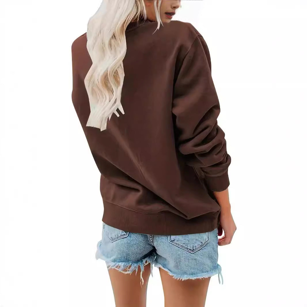 Back collar fleece hoodie round neck MAMA Halloween