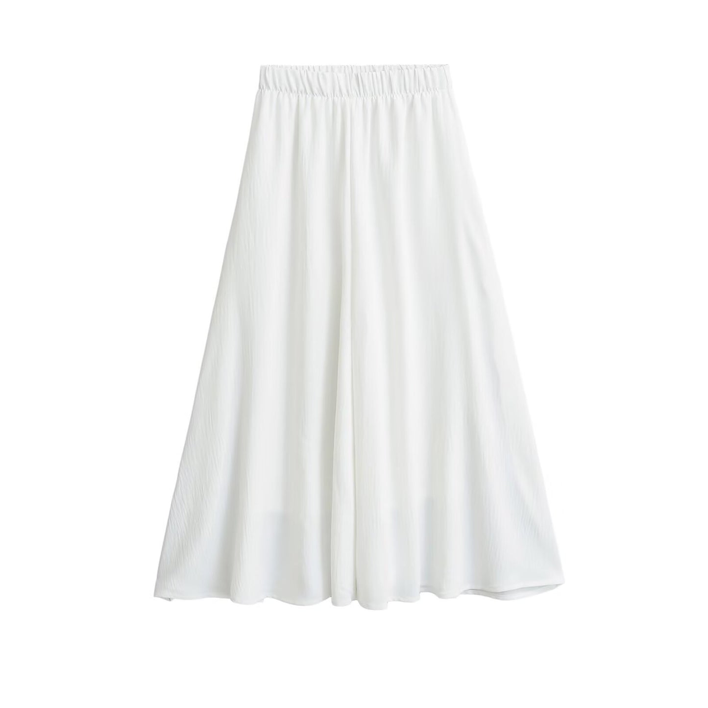 Loose elastic A-line wide leg pants, half body pants, skirt for women