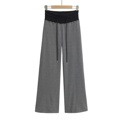 Striped wide leg pants