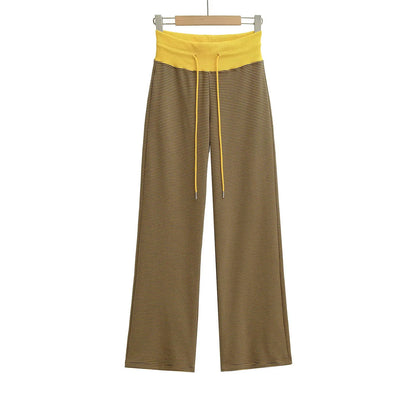 Striped wide leg pants